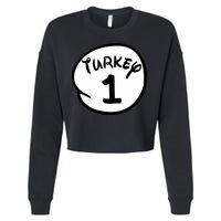 Turkey 1 2 3 Funny Thanksgiving Matching Cropped Pullover Crew