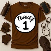 Turkey 1 2 3 Funny Thanksgiving Matching Performance Shirt