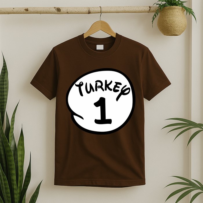 Turkey 1 2 3 Funny Thanksgiving Matching T-Shirt