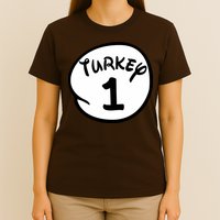Turkey 1 2 3 Funny Thanksgiving Matching T-Shirt