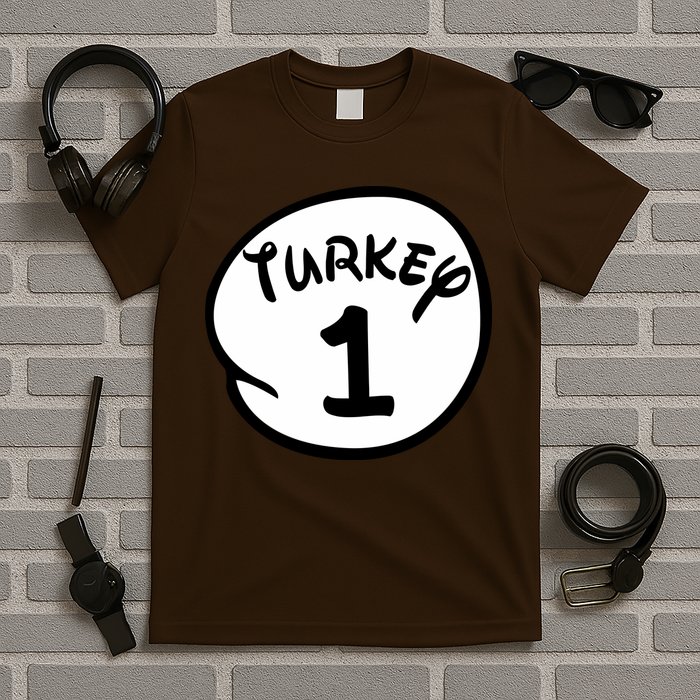 Turkey 1 2 3 Funny Thanksgiving Matching T-Shirt