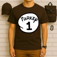 Turkey 1 2 3 Funny Thanksgiving Matching T-Shirt