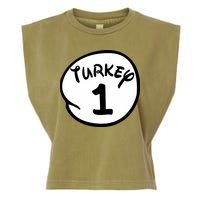 Turkey 1 2 3 Funny Thanksgiving Matching Garment-Dyed Women's Muscle Tee