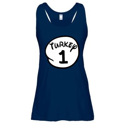 Turkey 1 2 3 Funny Thanksgiving Matching Ladies Essential Flowy Tank