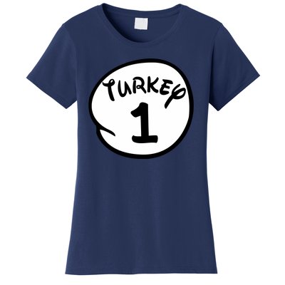 Turkey 1 2 3 Funny Thanksgiving Matching Women's T-Shirt