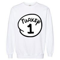 Turkey 1 2 3 Funny Thanksgiving Matching Garment-Dyed Sweatshirt
