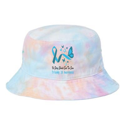 Trisomy 18 Awareness Butterfly Support Light Blue Ribbon Tie Dye Newport Bucket Hat