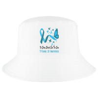 Trisomy 18 Awareness Butterfly Support Light Blue Ribbon Cool Comfort Performance Bucket Hat