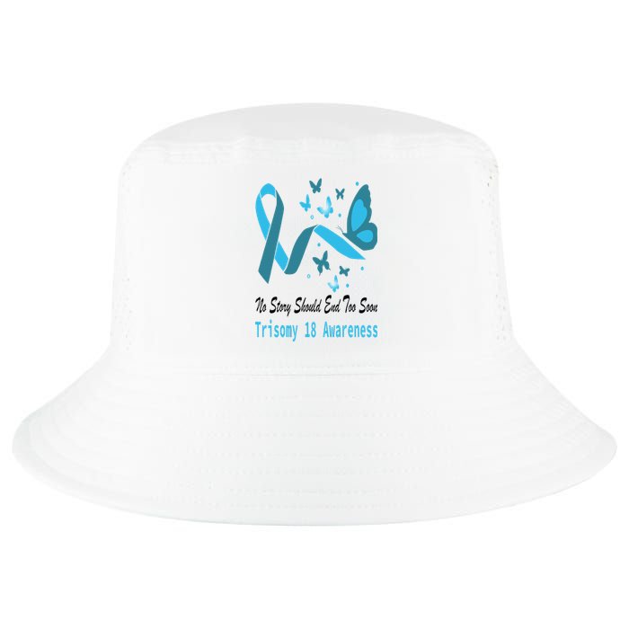 Trisomy 18 Awareness Butterfly Support Light Blue Ribbon Cool Comfort Performance Bucket Hat