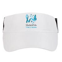 Trisomy 18 Awareness Butterfly Support Light Blue Ribbon Adult Drive Performance Visor