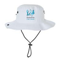 Trisomy 18 Awareness Butterfly Support Light Blue Ribbon Legacy Cool Fit Booney Bucket Hat