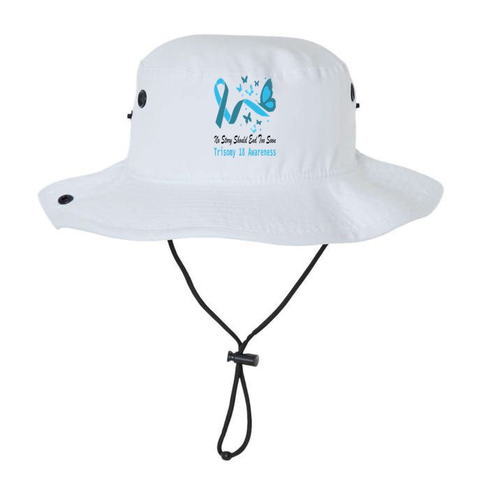 Trisomy 18 Awareness Butterfly Support Light Blue Ribbon Legacy Cool Fit Booney Bucket Hat