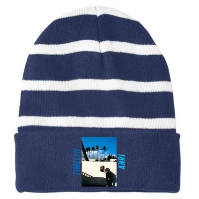 Timely!! (1983) Anri Striped Beanie with Solid Band