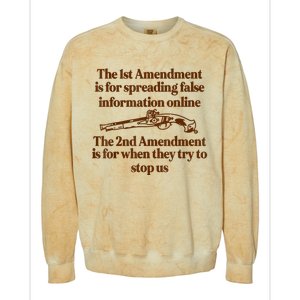 The 1st Amendment Is For Spreading False Information Online Colorblast Crewneck Sweatshirt