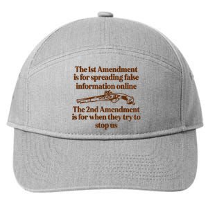 The 1st Amendment Is For Spreading False Information Online 7-Panel Snapback Hat