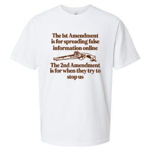 The 1st Amendment Is For Spreading False Information Online Sueded Cloud Jersey T-Shirt