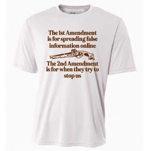 The 1st Amendment Is For Spreading False Information Online Cooling Performance Crew T-Shirt