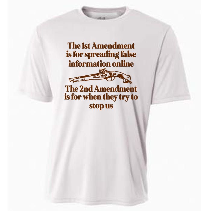 The 1st Amendment Is For Spreading False Information Online Cooling Performance Crew T-Shirt