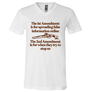 The 1st Amendment Is For Spreading False Information Online V-Neck T-Shirt