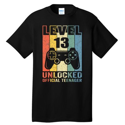 Teenager 13th Birthday Gift Level 13 Unlocked Tall T-Shirt