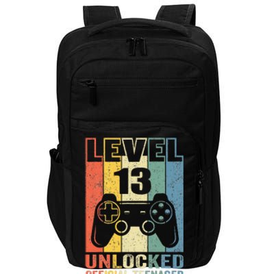 Teenager 13th Birthday Gift Level 13 Unlocked Impact Tech Backpack