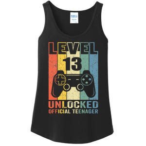 Teenager 13th Birthday Gift Level 13 Unlocked Ladies Essential Tank