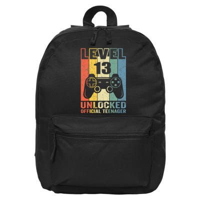 Teenager 13th Birthday Gift Level 13 Unlocked 16 in Basic Backpack