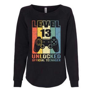 Teenager 13th Birthday Gift Level 13 Unlocked Womens California Wash Sweatshirt