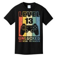 Teenager 13th Birthday Gift Level 13 Unlocked Kids T-Shirt