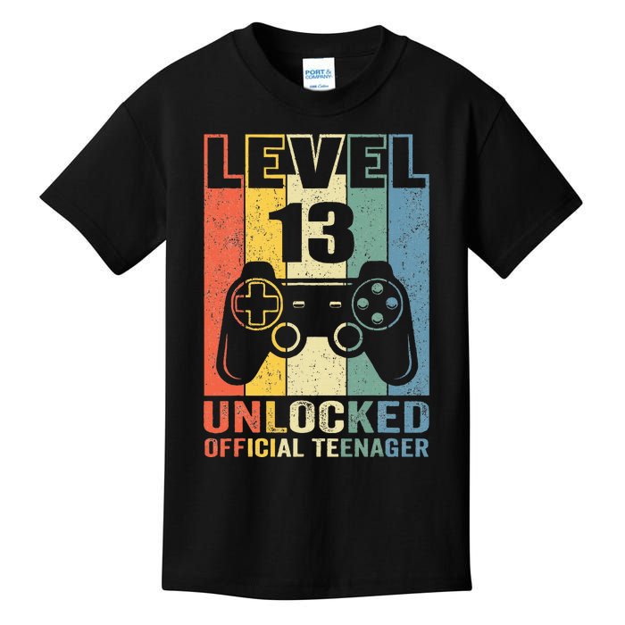 Teenager 13th Birthday Gift Level 13 Unlocked Kids T-Shirt