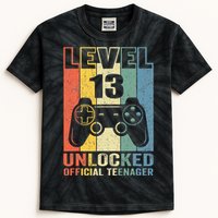 Teenager 13th Birthday Gift Level 13 Unlocked Kids Tie-Dye T-Shirt