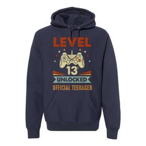 Teenager 13th Birthday Level 13 Unlocked Premium Hoodie