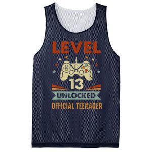 Teenager 13th Birthday Level 13 Unlocked Mesh Reversible Basketball Jersey Tank