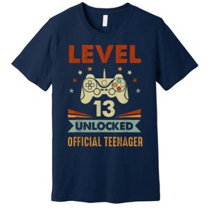 Teenager 13th Birthday Level 13 Unlocked Premium T-Shirt