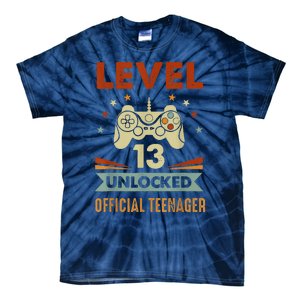 Teenager 13th Birthday Level 13 Unlocked Tie-Dye T-Shirt