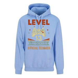 Teenager 13th Birthday Level 13 Unlocked Unisex Surf Hoodie