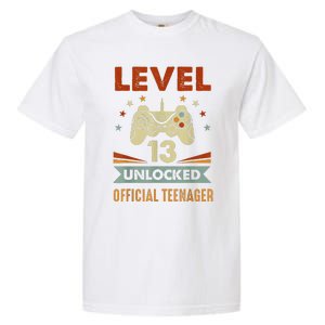 Teenager 13th Birthday Level 13 Unlocked Garment-Dyed Heavyweight T-Shirt