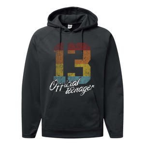 Teenager 13th Birthday 13 Year Old Gifts Performance Fleece Hoodie