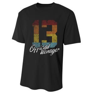 Teenager 13th Birthday 13 Year Old Gifts Performance Sprint T-Shirt