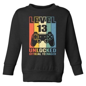 Teenager 13th Birthday Gift Level 13 Unlocked Toddler Sweatshirt