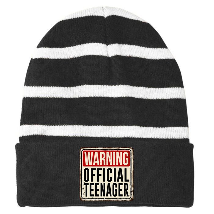 Teenager 13th Birthday Gift 13 Year Old Striped Beanie with Solid Band