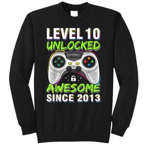 Ten 10yr BDay Son Boy Funny Gamer 10th 10 Year Old Birthday Sweatshirt