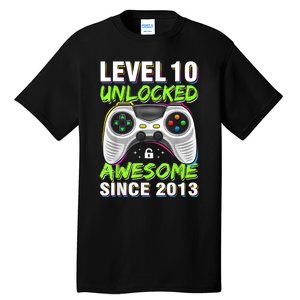 Ten 10yr BDay Son Boy Funny Gamer 10th 10 Year Old Birthday Tall T-Shirt