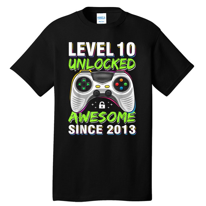 Ten 10yr BDay Son Boy Funny Gamer 10th 10 Year Old Birthday Tall T-Shirt