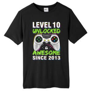 Ten 10yr BDay Son Boy Funny Gamer 10th 10 Year Old Birthday Tall Fusion ChromaSoft Performance T-Shirt