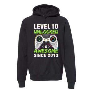 Ten 10yr BDay Son Boy Funny Gamer 10th 10 Year Old Birthday Premium Hoodie