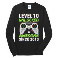 Ten 10yr BDay Son Boy Funny Gamer 10th 10 Year Old Birthday Tall Long Sleeve T-Shirt