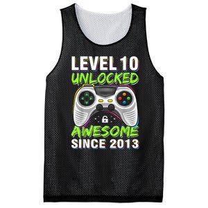 Ten 10yr BDay Son Boy Funny Gamer 10th 10 Year Old Birthday Mesh Reversible Basketball Jersey Tank