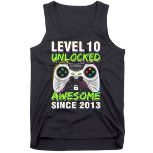 Ten 10yr BDay Son Boy Funny Gamer 10th 10 Year Old Birthday Tank Top