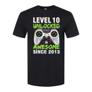 Ten 10yr BDay Son Boy Funny Gamer 10th 10 Year Old Birthday Softstyle CVC T-Shirt